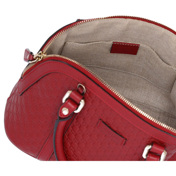 GUCCI Guccissima Micro GG Small Dome Handbag 449654 Red Leather - Picture 8 of 8